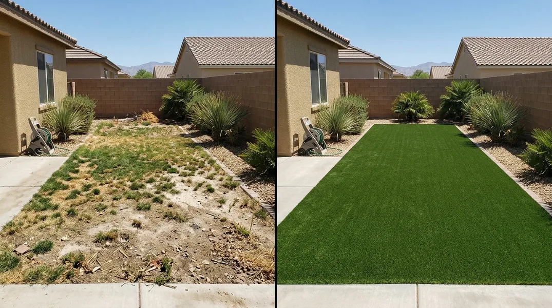 Result artificial grass installation in Las Vegas - Las Vegas Turf Installation